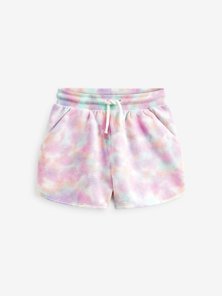 Multi Purple Tie Dye Jersey Shorts (3-16yrs) - Image 1 of 4