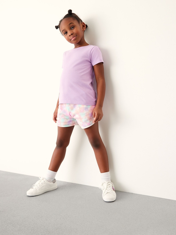 Multi Purple Tie Dye Jersey Shorts (3-16yrs) - Image 3 of 4