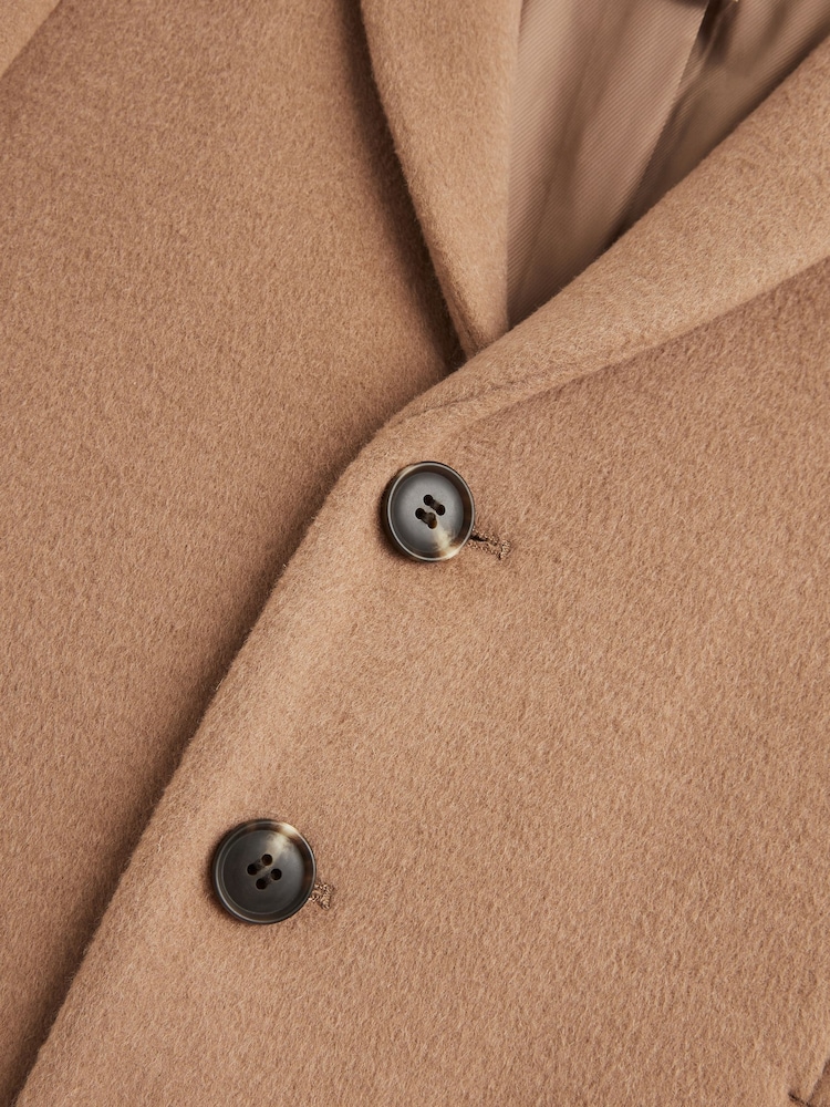 Reiss Camel Gable Senior Single Breasted Epsom Overcoat - Image 7 of 7