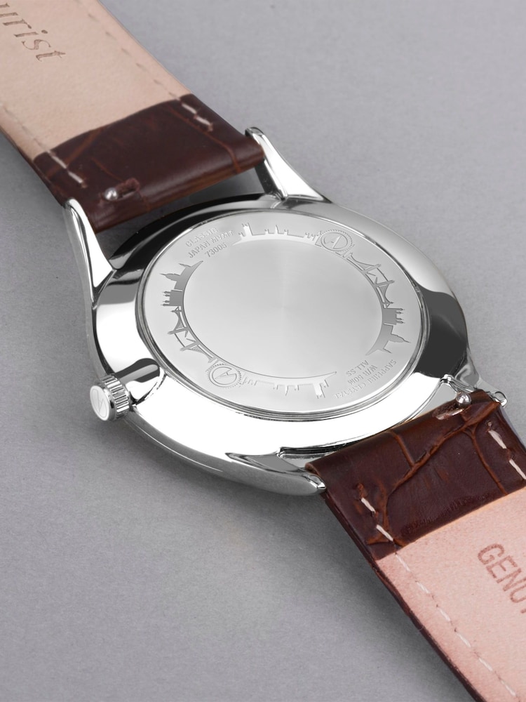 Accurist Classic Mens Brown Leather Strap Analogue Watch - Image 2 of 6