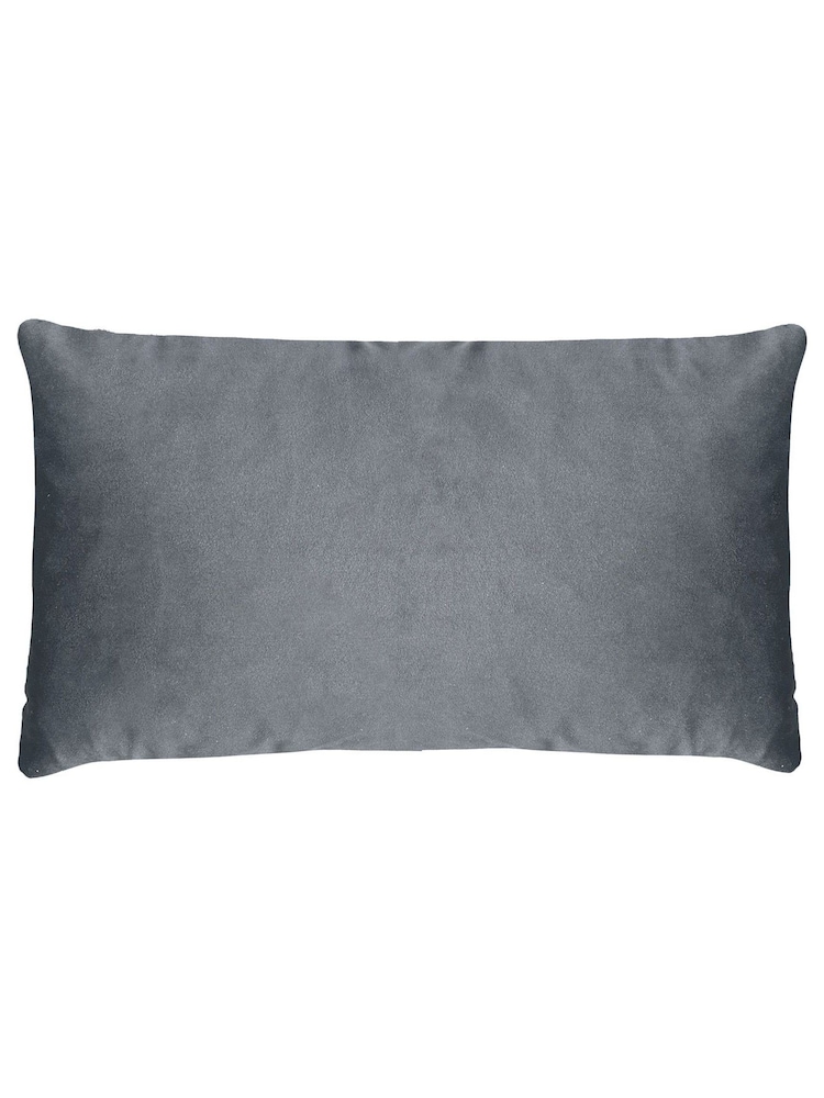 Evans Lichfield 2 Pack Grey Gold Bee Velvet Filled Cushions - Image 2 of 4