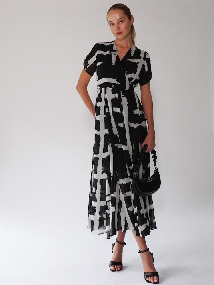Religion Black White Delight Wrap Dress With Full Skirt - Image 2 of 6