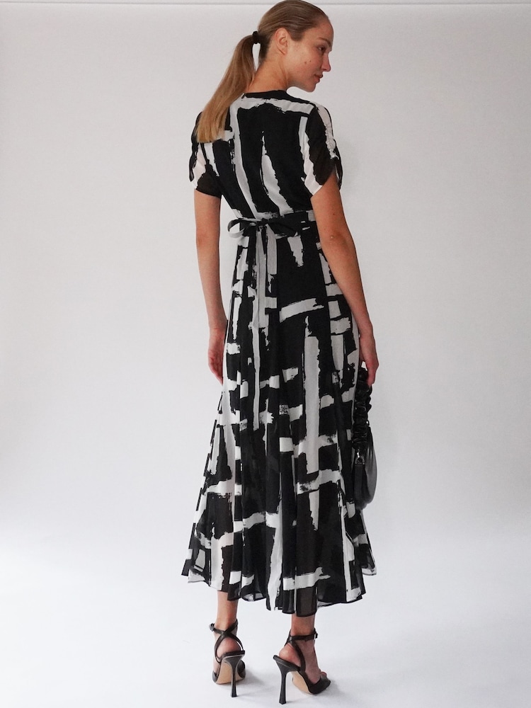 Religion Black White Delight Wrap Dress With Full Skirt - Image 3 of 6
