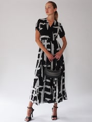 Religion Black White Delight Wrap Dress With Full Skirt - Image 4 of 6