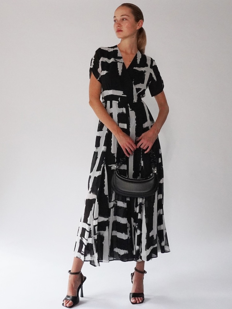 Religion Black White Delight Wrap Dress With Full Skirt - Image 4 of 6