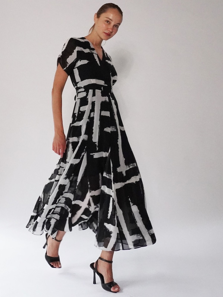 Religion Black White Delight Wrap Dress With Full Skirt - Image 5 of 6