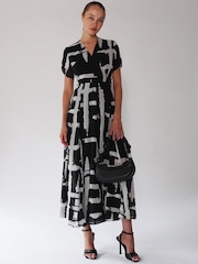 Religion Black White Delight Wrap Dress With Full Skirt - Image 6 of 6