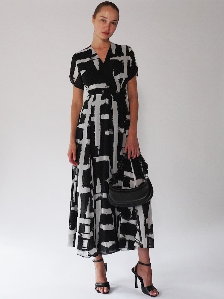 Religion Black White Delight Wrap Dress With Full Skirt - Image 6 of 6
