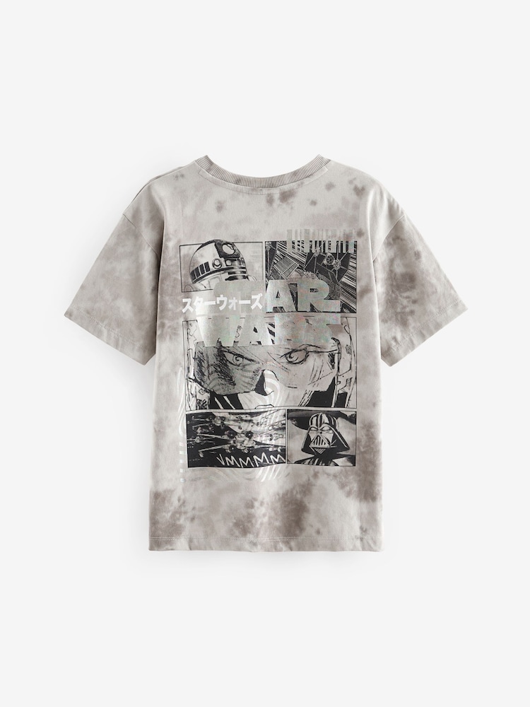 Grey Licensed Star Wars 100% Cotton T-Shirt (3-16yrs) - Image 2 of 3