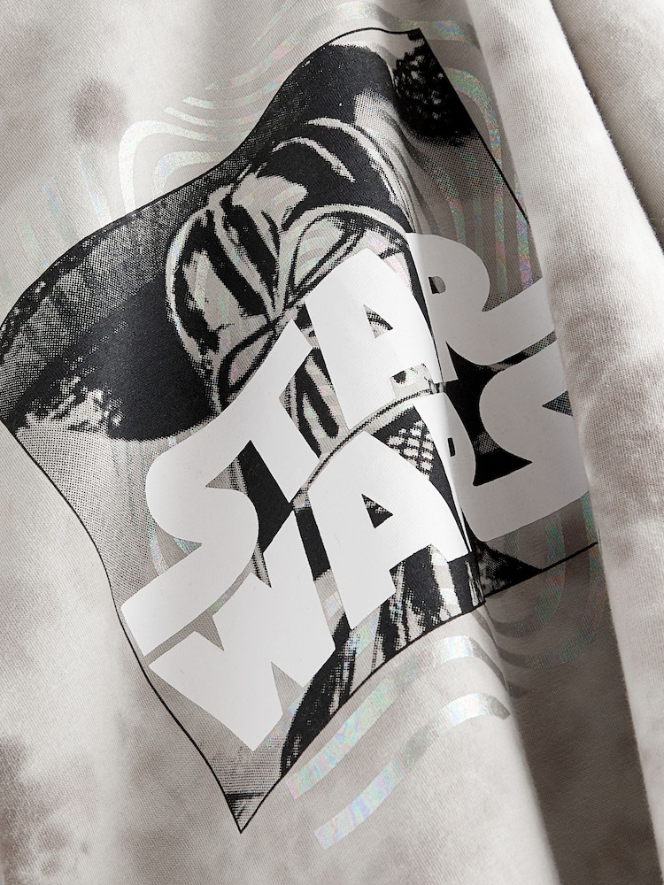 Grey Licensed Star Wars 100% Cotton T-Shirt (3-16yrs) - Image 3 of 3