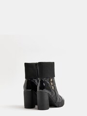Czarny - River Island Black Ribbed Cuff Boots - Image 3 of 5