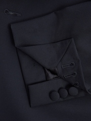 Reiss Navy Expose Double Breasted Satin Shawl Blazer - Image 10 of 10
