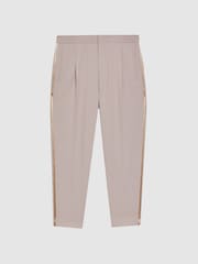 Pantalones con cordón ajustable de rayas rectos con corte holgado de Reiss - Imagen 2 de 5