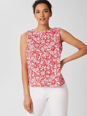 Hobbs Red Maddy Printed 100% Cotton Vest - Image 1 of 4