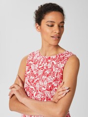 Hobbs Red Maddy Printed 100% Cotton Vest - Image 3 of 4