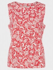 Hobbs Red Maddy Printed 100% Cotton Vest - Image 4 of 4