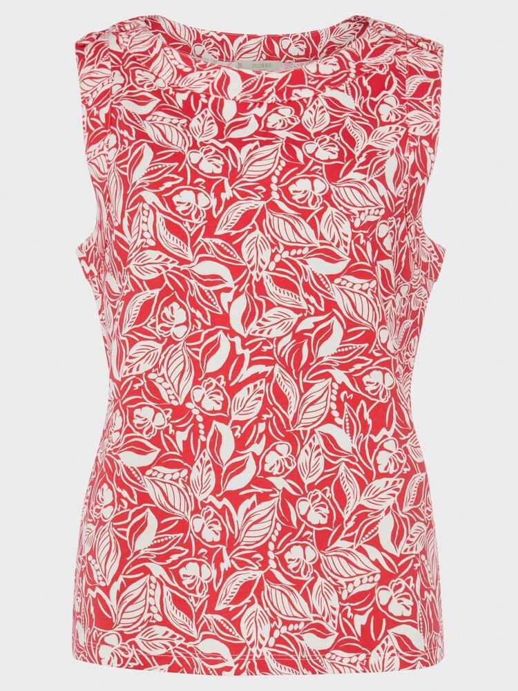 Hobbs Red Maddy Printed 100% Cotton Vest - Image 4 of 4