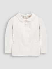 JoJo Maman Bébé Cream Plain Peter Pan Top - Image 1 of 4