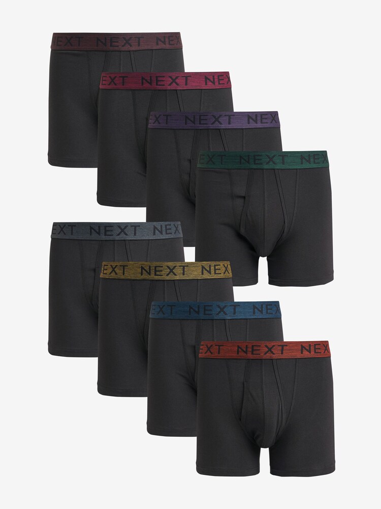 Dark Marl Waistband A-Front Boxers 8 Pack - Image 1 of 10