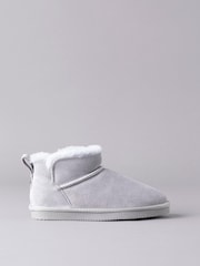 Lakeland Leather Grey Ladies Sheepskin Mini Boot Slippers - Image 1 of 5