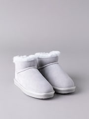 Lakeland Leather Grey Ladies Sheepskin Mini Boot Slippers - Image 2 of 5