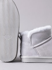 Lakeland Leather Grey Ladies Sheepskin Mini Boot Slippers - Image 4 of 5