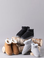 Lakeland Leather Grey Ladies Sheepskin Mini Boot Slippers - Image 5 of 5