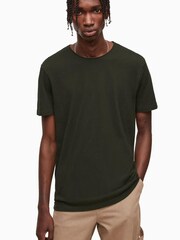 AllSaints Brown 100% Cotton Figure Short Sleeve T-Shirt - Image 1 of 5