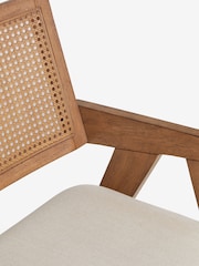 Contemporary Tweed Linen Bronx Wood Effect Abel Arm Dining Chair - Image 7 of 9