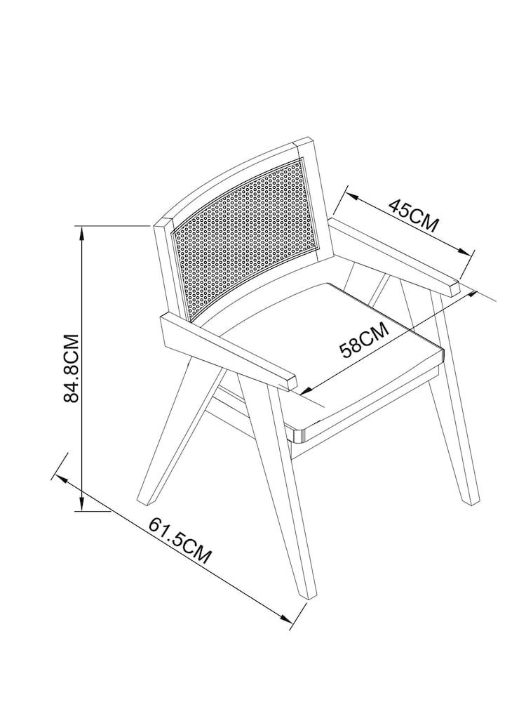 Contemporary Tweed Linen Bronx Wood Effect Abel Arm Dining Chair - Image 9 of 9