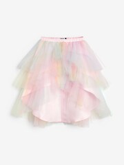 Chi Chi London Multi Younger Girls Rainbow Tiered Dip Hem Skirt - Image 4 of 4