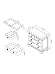 Bentley Designs White Chantilly 2 Drawer Chest - Image 4 of 6