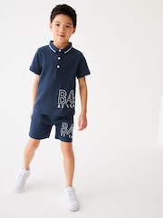Baker by Ted Baker Navy 100% Cotton Polo Shirt and Short Set - Image 1 of 7
