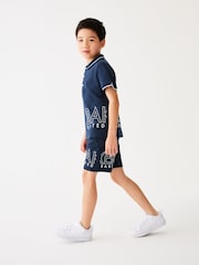 Baker by Ted Baker Navy 100% Cotton Polo Shirt and Short Set - Image 3 of 7