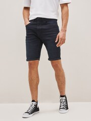 Dark Inky Blue Slim Stretch Denim Shorts - Image 1 of 6