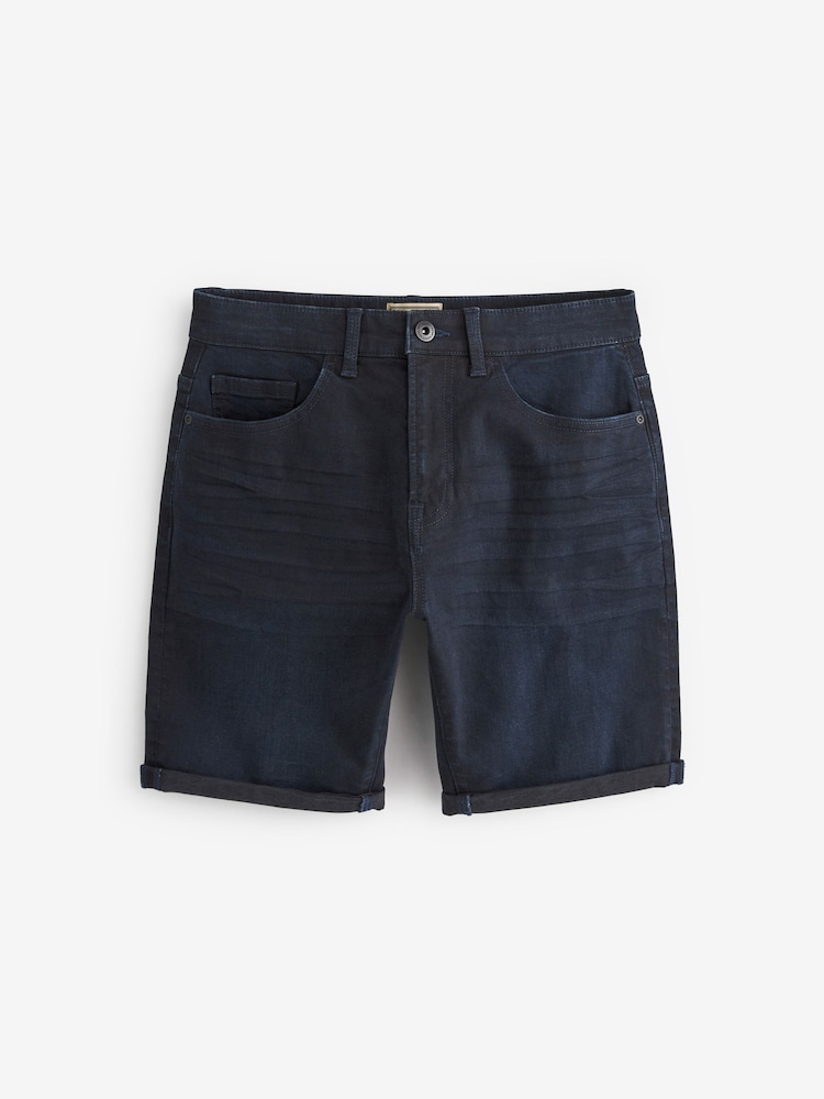 Dark Inky Blue Slim Stretch Denim Shorts - Image 2 of 6