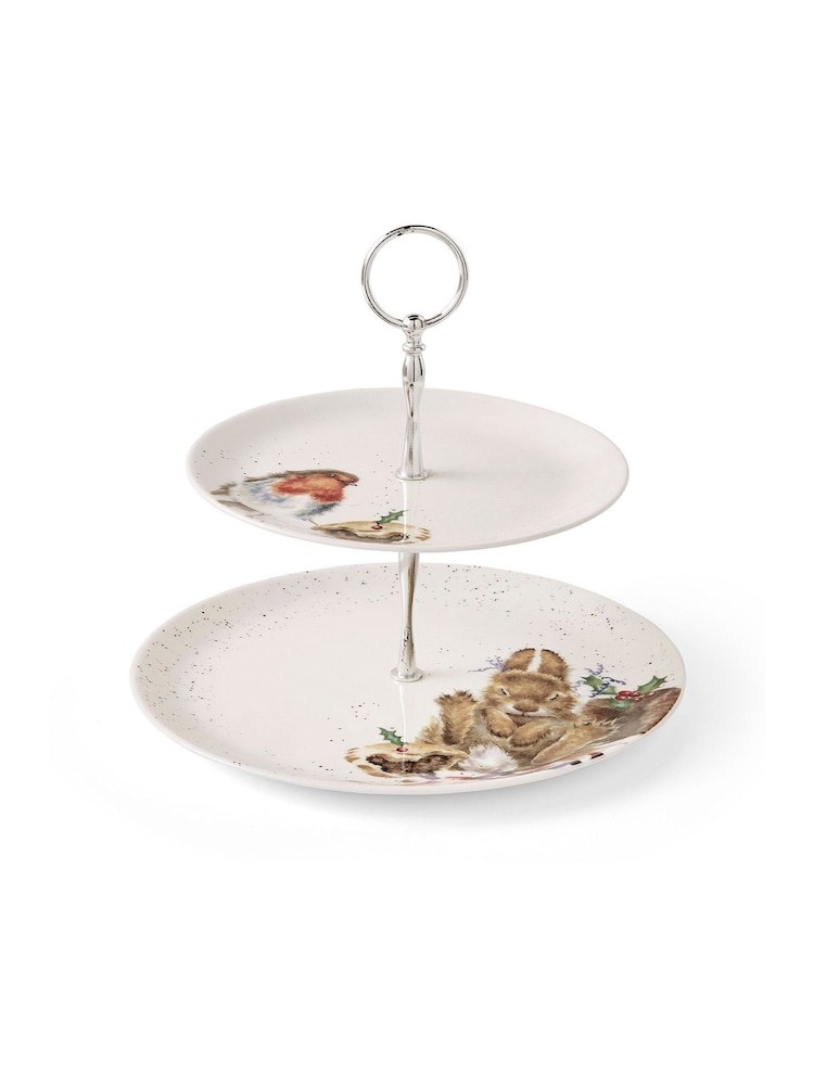 Wrendale White Royal Worcester Wrendale Robin & Bunny Cake Stand - Image 2 of 7