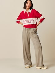 Red Graphic Polo Rugby Longsleeve Shirt - Image 2 of 6