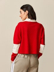 Red Graphic Polo Rugby Longsleeve Shirt - Image 3 of 6