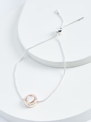 Rose Gold Tone/Silver Tone Heart Pully Bracelet - Image 1 of 2