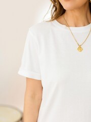 White Plain 100% Cotton Short Sleeve T-Shirt - Image 4 of 5