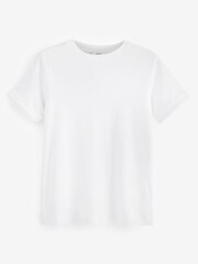 White Plain 100% Cotton Short Sleeve T-Shirt - Image 5 of 5