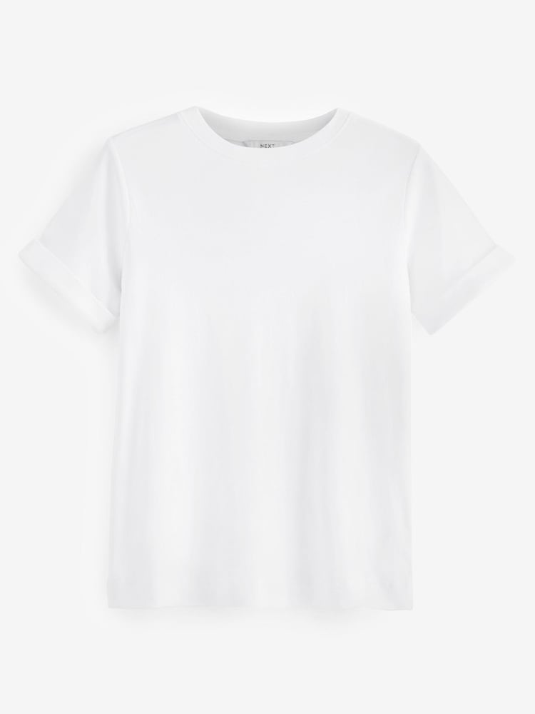 Weiß - T-Shirt aus 100 % Baumwolle, Uni - Bild 5 von 5 Weiß - T-Shirt aus 100 % Baumwolle, Uni - Bild 5 von 5