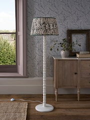 Morris & Co Cream Chrysanthemum Pleated Floor Lamp - Image 2 of 5