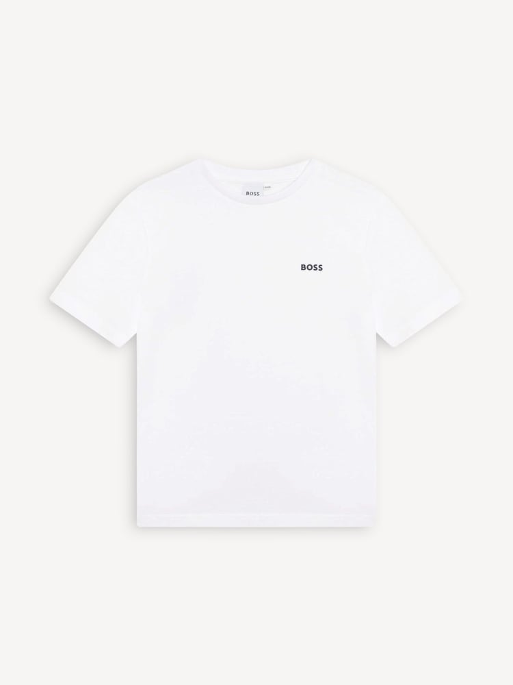 BOSS White Logo Short Sleeved T-Shirt - Image 1 of 3 BOSS White Logo Short Sleeved T-Shirt - Image 1 of 3
