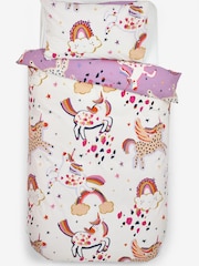 Lilac Purple Unicorn Print Duvet Cover and Pillowcase Set - Image 4 of 4