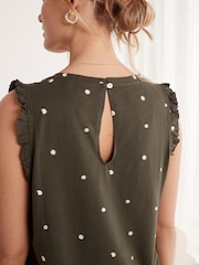 Green Spot Cotton Vest Short Pyjamas Set - Image 4 of 8