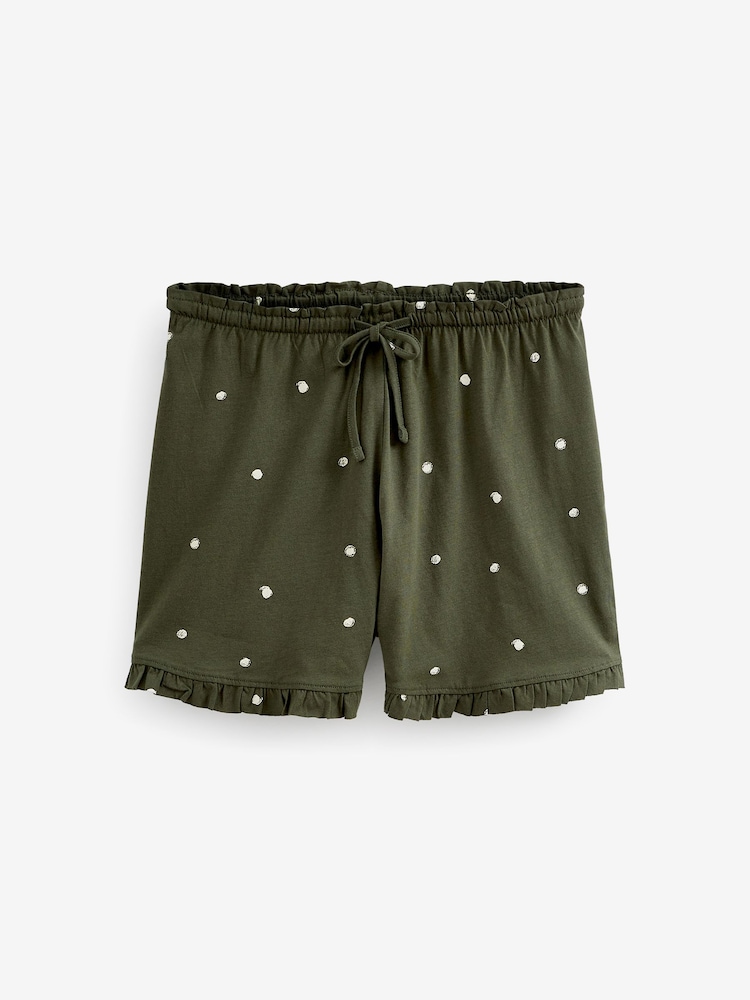 Green Spot Cotton Vest Short Pyjamas Set - Image 8 of 8