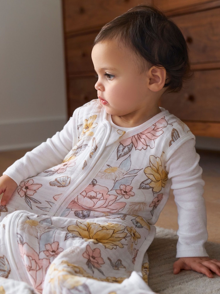 aden + anais Pink 1 TOG Organic Cotton Muslin Earthly Sleeping Bag - Image 1 of 6