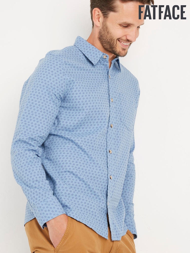 FatFace Blue Dot Print Shirt - Image 1 of 3 FatFace Blue Dot Print Shirt - Image 1 of 3
